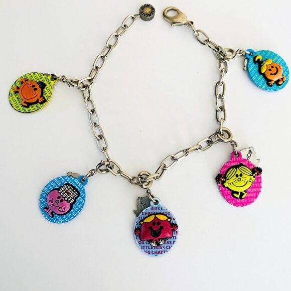 Vintage Mr. Men & Little Miss Enamel Charm Bracelet – Roger Hargreaves Series - Picture 2 of 2